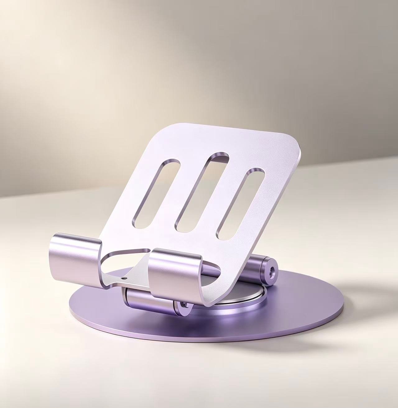 360‑Degree Rotatable Aluminum Phone & Tablet Stand, Fully Adjustable Desktop Holder - Image 2