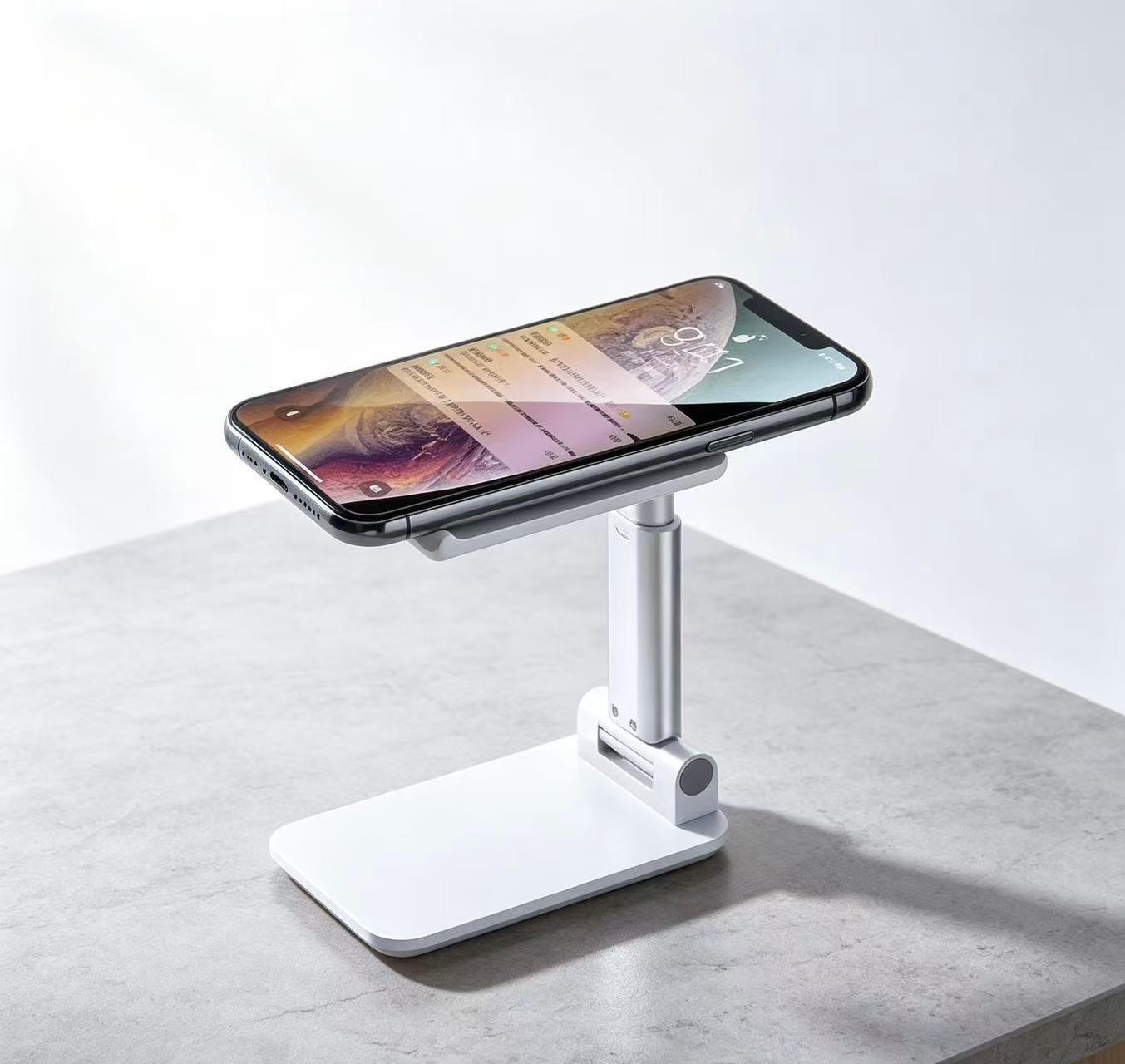 Adjustable Foldable Aluminum Desktop Phone Stand, Multi‑Angle Cell Phone Holder - Image 2