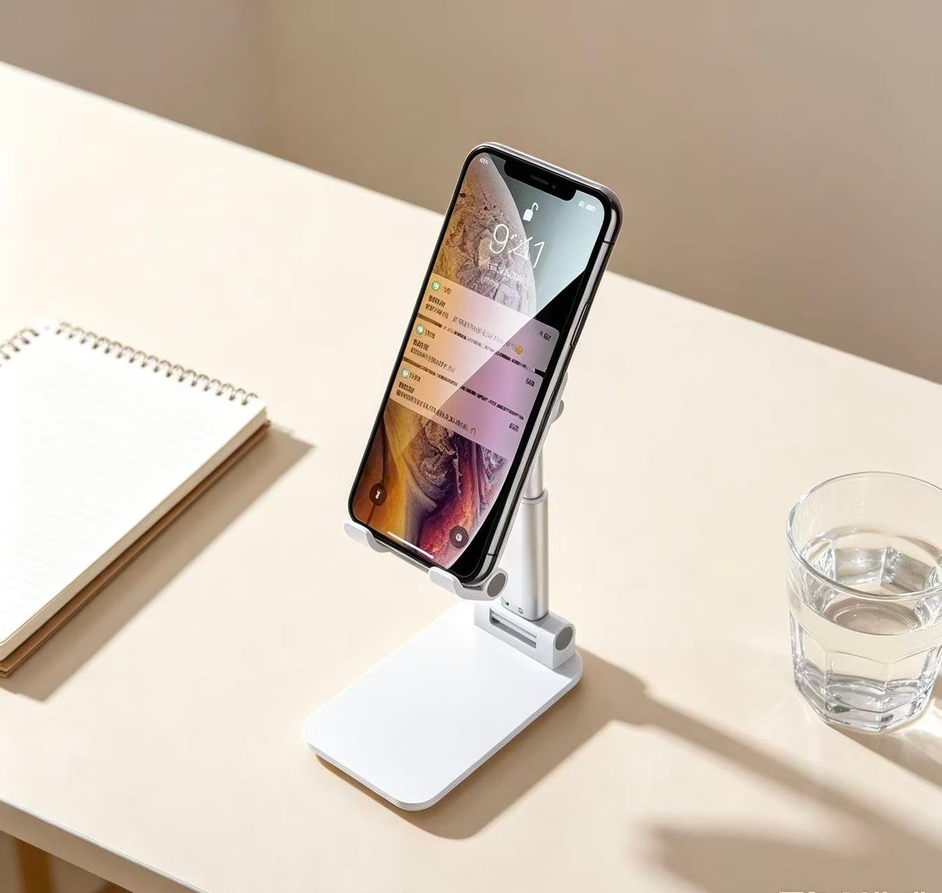 Adjustable Foldable Aluminum Desktop Cell Phone Stand Multi‑Angle Phone Holder