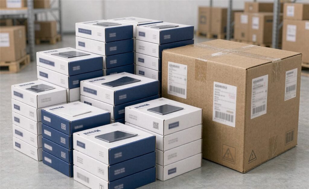 Retail color box packaging for laptop stands ready for Amazon FBA shipment